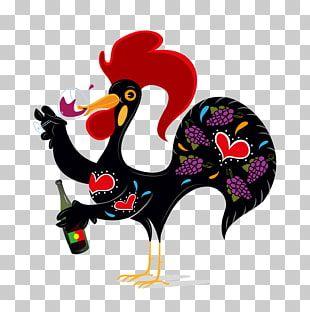 Black and Red Rooster Logo - Barcelos, Portugal Rooster of Barcelos Chicken, big black cock ...