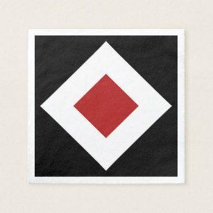 Red Black and White Diamond Rectangle Logo - Red Diamond Black White Party Supplies | Zazzle.co.uk