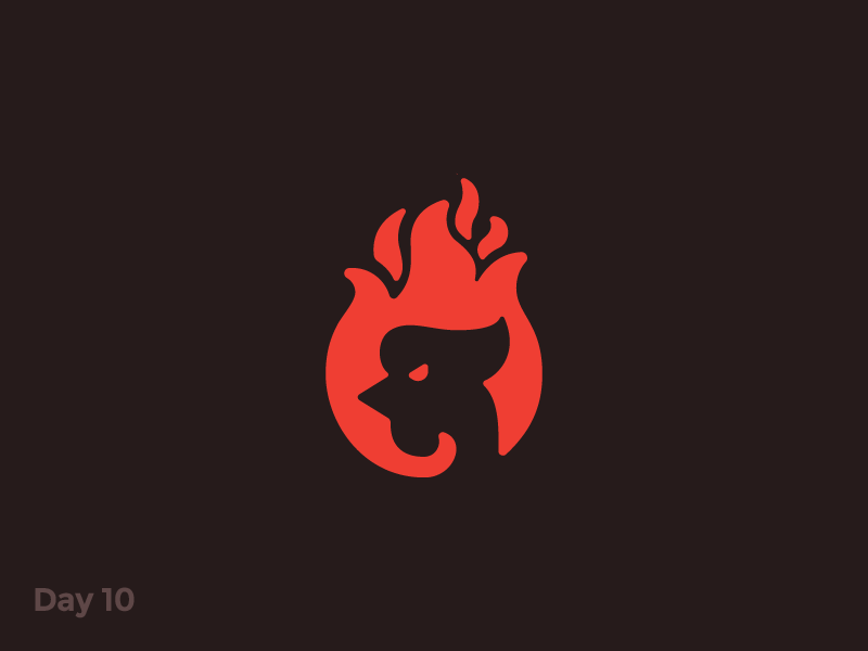 Black and Red Rooster Logo - Daily Logo 10 50 Fire Rooster Logo By Pavlo Plakhotia