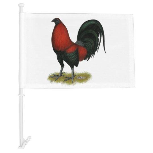 Black and Red Rooster Logo - American Game BB Black Red Rooster Car Flag | Zazzle.com