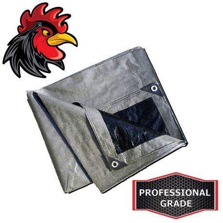 Black and Red Rooster Logo - Red Rooster® Heavyweight Silver Black Tarps'x20'