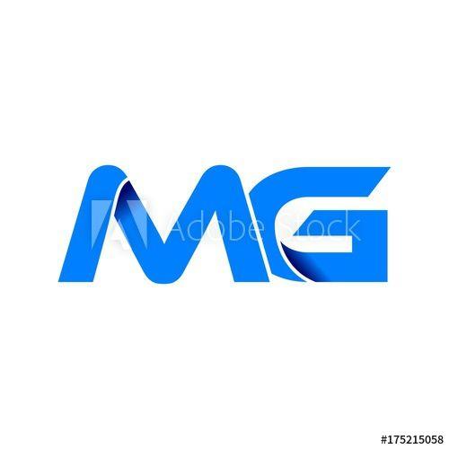 Blue Mg Logo - mg logo initial logo vector modern blue fold style this stock