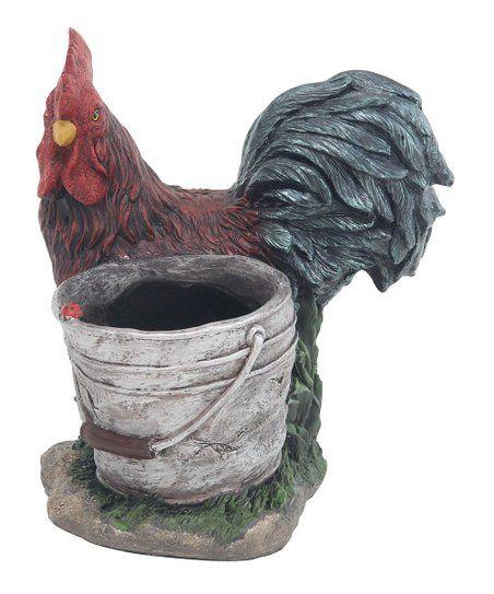 Black and Red Rooster Logo - Black & Red Rooster Planter