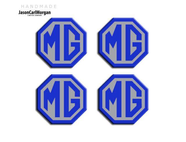 Blue Mg Logo - MG ZR Alloy Wheel Centre Logo Caps Badges Blue Silver 45mm Hub Cap ...