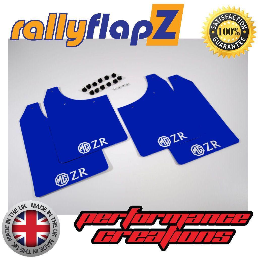 Blue Mg Logo - MG ZR 2001-2005 BLUE MUDFLAPS Logo White