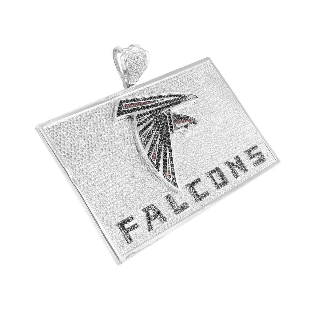 Red Black and White Diamond Rectangle Logo - Atlanta Falcons Rectangle Pendant 14k White Gold Tone Red Black ...