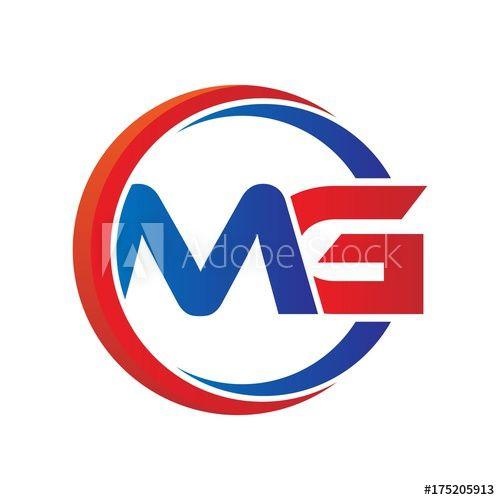 Blue Mg Logo - mg logo vector modern initial swoosh circle blue and red this