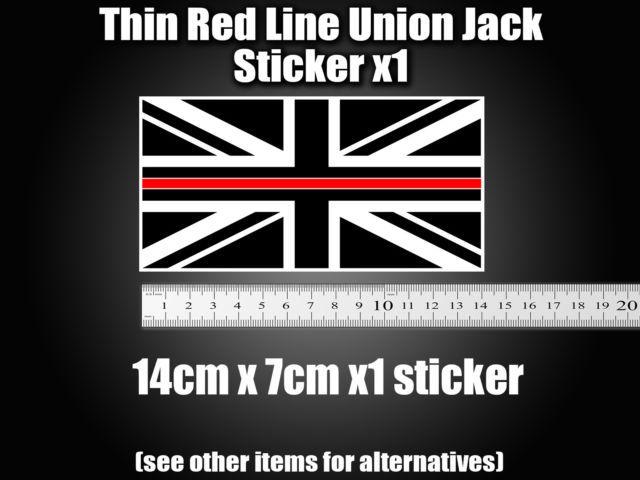 Red Line White X Logo - Thin Red Line Union Jack Black White Decal Sticker Honour Support
