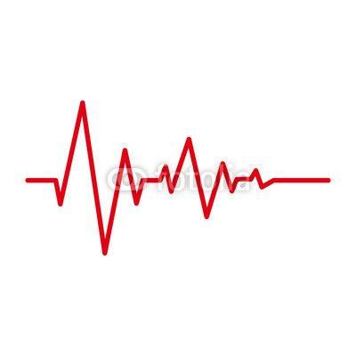 Red Line White X Logo - Heart pulse red line cardiogram vector isolated icons on white