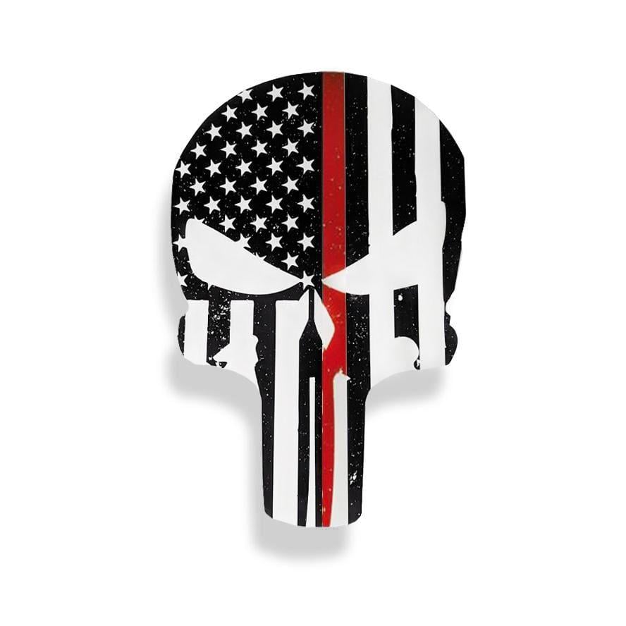 Red Line White X Logo - Punisher Thin Red Line American Flag Sticker x 6 Inches