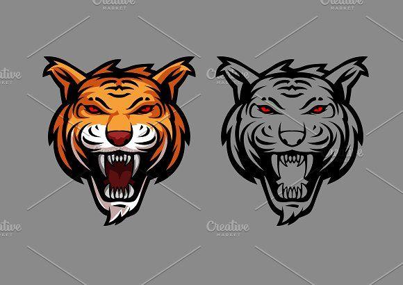 Tiger Mascot Logo - Tiger mascot logo Logo Templates Creative Market