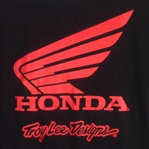 Red Troy Logo - Troy Lee Designs Honda Wing Logo T-Shirt Men's XL Racing Tee Black ...