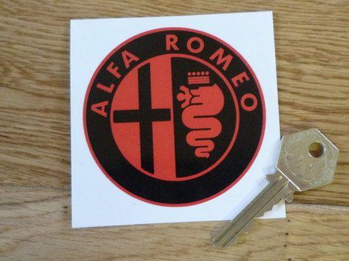 All Black and Red Logo - Alfa Romeo Logo Sticker. Black & Red. 3