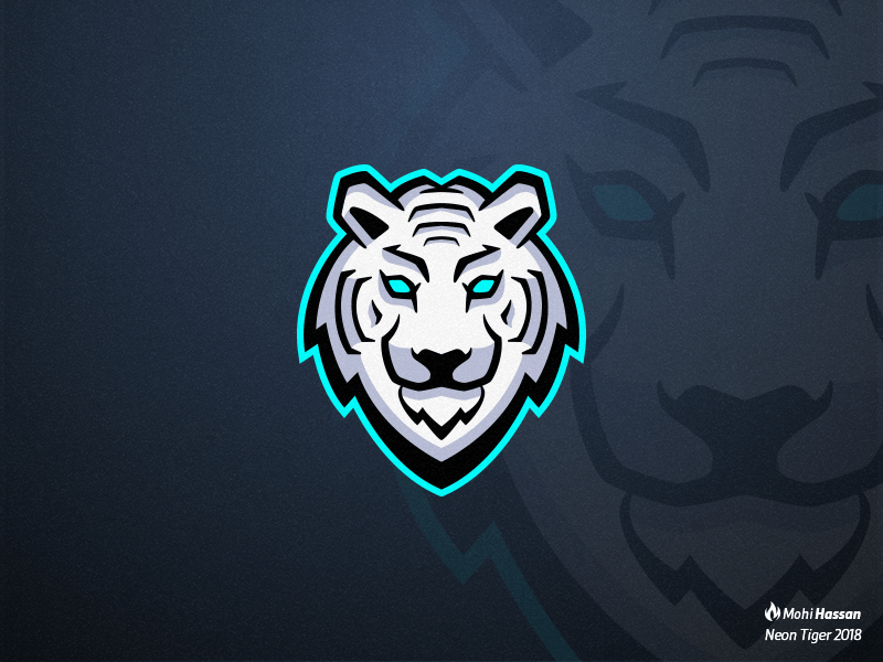Tiger Mascot Logo - Neon Tiger Mascot Logo