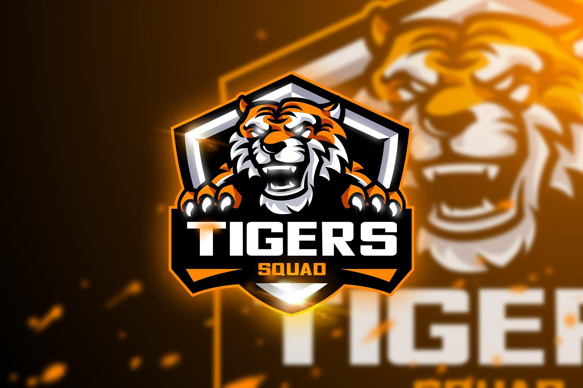 Tiger Mascot Logo - Tigers Squad & Esport logo Logo Templates Creative Market