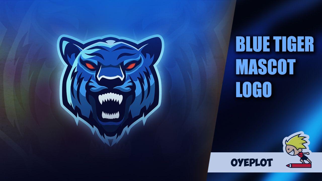 Tiger Mascot Logo - Blue Tiger Mascot Logo//Speedart//Illustrator - YouTube