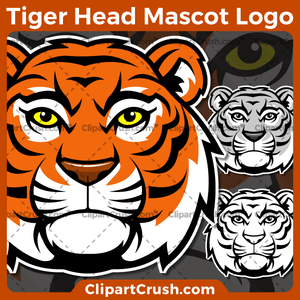 Tiger Mascot Logo - NICE Cartoon Tiger Head Clipart Head Mascot Logo Clip Art