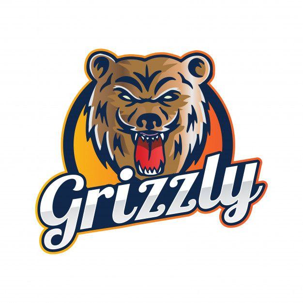Grizzly Bear Sports Logo - Modern grizzly bear sports team logo badge illustration Vector ...