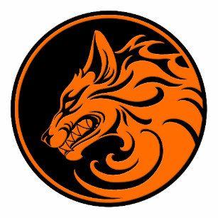 Orange and Black Wolves Logo - Black Wolf Circle Gifts on Zazzle AU