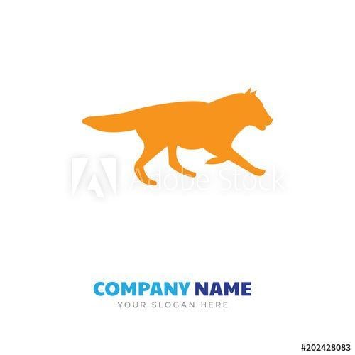 Orange and Black Wolves Logo - black wolf running company logo design - Buy this stock vector and ...