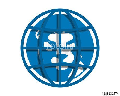Lion Globe Logo - blue globe lion head silhouette image vector icon logo