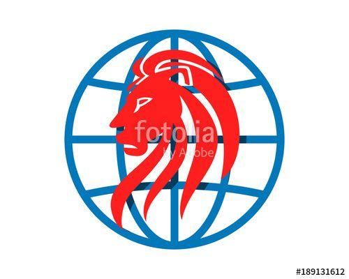 Lion Globe Logo - globe lion leo head face image vector icon logo