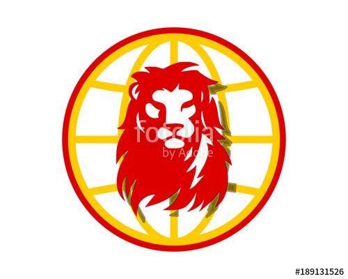 Lion Globe Logo - globe lion leo head image vector icon logo Stock image and royalty