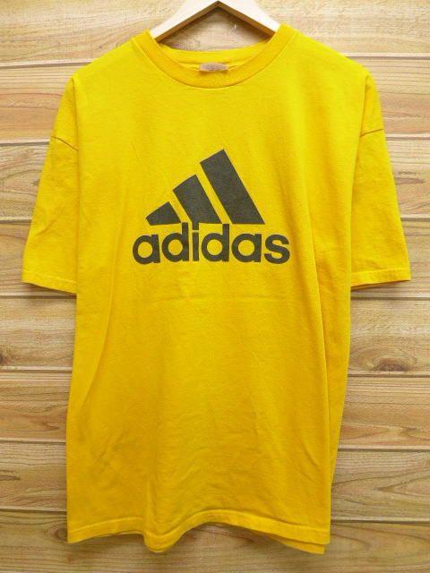 Yellow Addidas Logo - RUSHOUT: Old Clothes T Shirt Adidas Adidas Logo Yellow Yellow XL