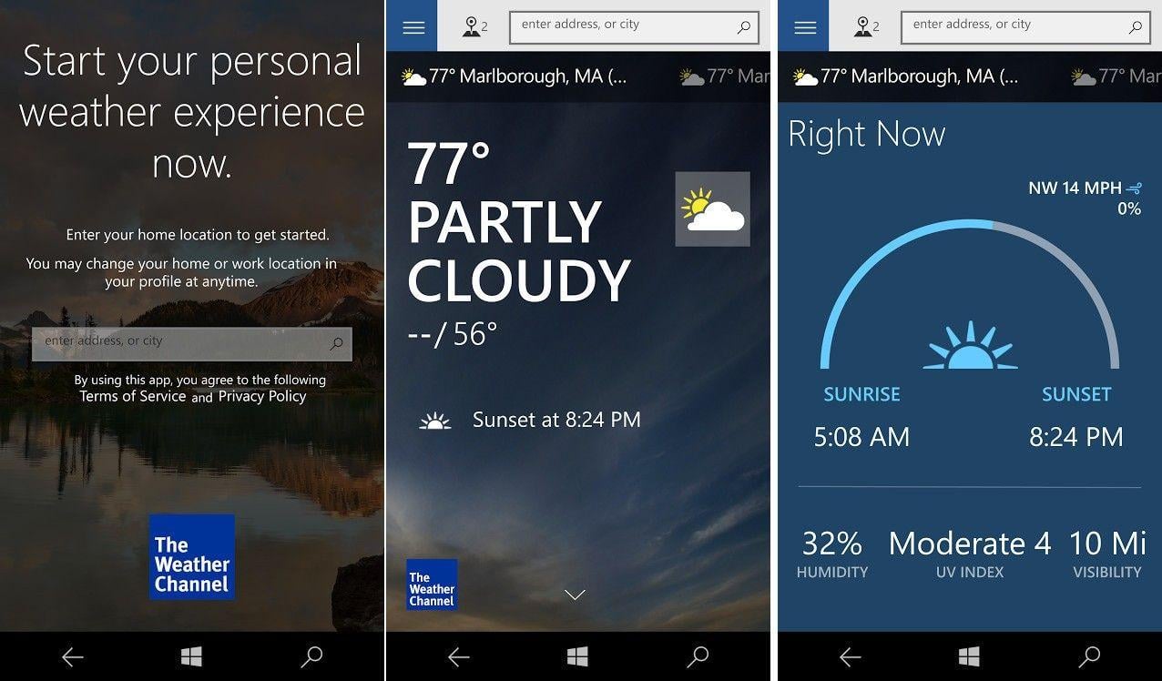 Old Weather Channel Logo - Weather Channel app for Windows 10 Mobile gets a new look with ...