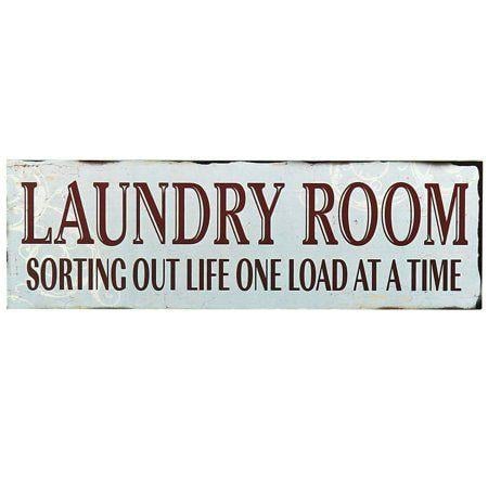 Burgandy and White Rectangle Logo - Adeco Decorative Wood 'Laundry Room' White and Burgundy Wall Hanging