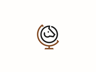 Lion Globe Logo - Horse + Globe Logo mark … | cai | Globe…