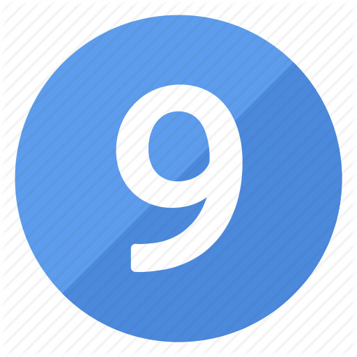 Blue Circular Logo - Blue, circle, circular, nine, number, round icon