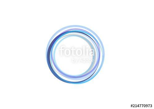 Round Abstract Logo - Blue circle sphere round circular rings abstract logo symbol icon ...