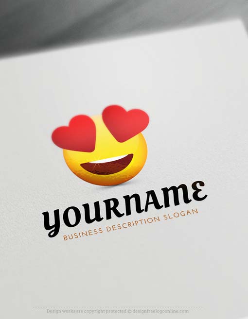 Eyes Emoji Logo - Create Free Heart Eyes Emoji Logo ? Online Logos Creator