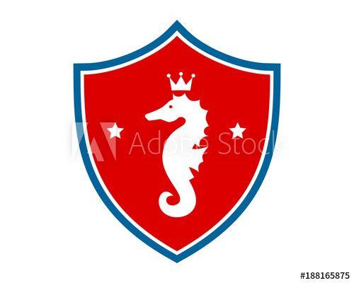 Red Shield Animal Logo - red shield Seahorses emblem silhouette image vector - Buy this stock ...