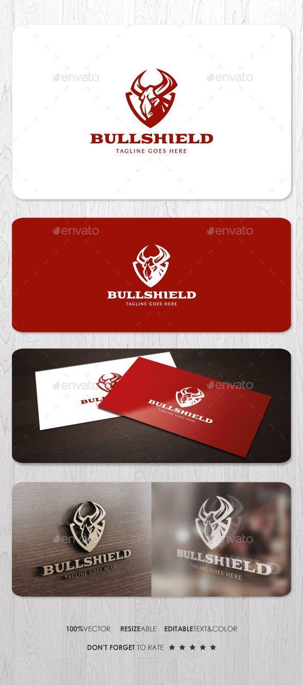 Red Shield Animal Logo - Bull Shield Logo - Animals Logo Templates | logo design | Pinterest ...