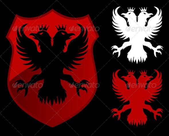 Red Shield Animal Logo - Red Eagle Shield by danielfela | GraphicRiver