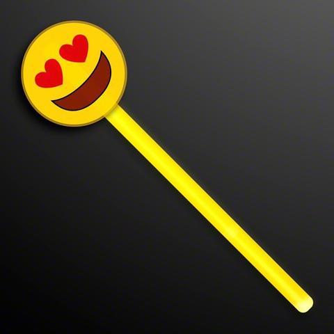 Eyes Emoji Logo - Heart Eyes Emoji Glow Wands - Glow Sticks with Logo - Q288511