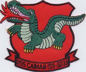 Red Shield Animal Logo - USS Caiman SS 323 - Alligator on Red Shield - Submarine Patch - Cat ...
