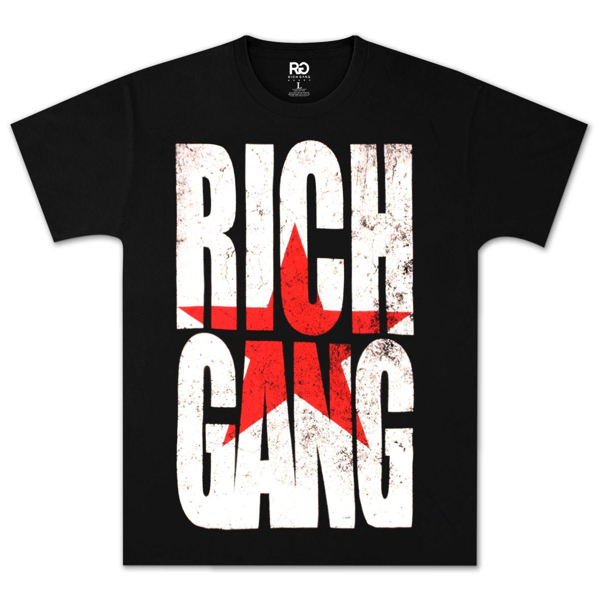 Rich Gang Logo - Rich Gang Black Distressed Logo T-Shirt | Shop the Musictoday ...