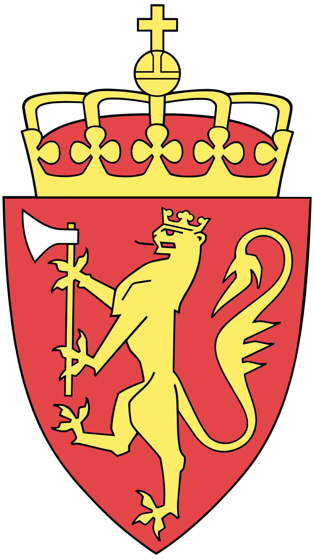 Red and Gold with a Crown of a B Logo - Coat of arms of Norway