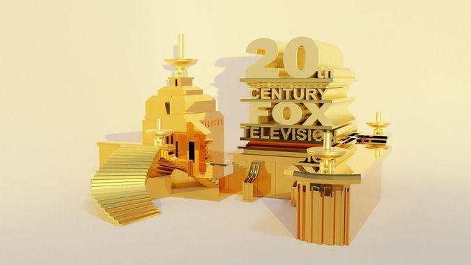 20th Century Fox Logo - 20th century fox logo 3D model OBJ MTL 3DS BLEND DAE X3D PLY