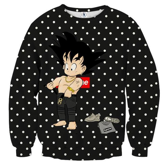 Supreme Goku Logo - Dragon Ball Supreme Goku Kid Gangster Style Cool Sweatshirt — Saiyan ...