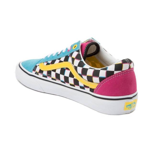 vans pink blue and yellow 