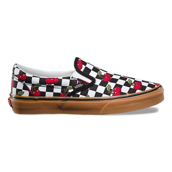 Crazy Checkerboard Vans Logo - Cherry Checker Slip-On | Shop At Vans