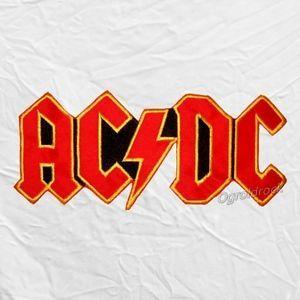 Red and Yellow Logo - AC DC Red & Yellow Logo Embroidered Big Patch Album Cover For Back