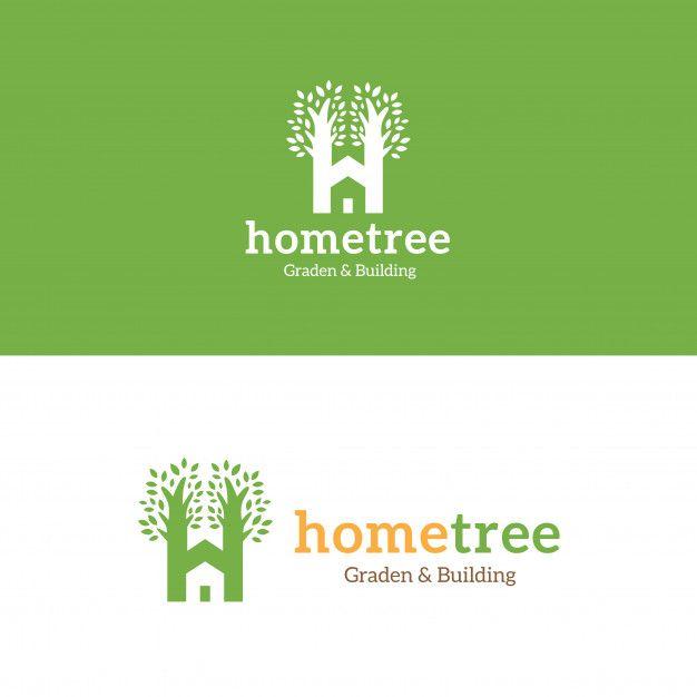 Home Tree Logo - Green and eco house logo, real estate logo, tree logo.home care logo ...