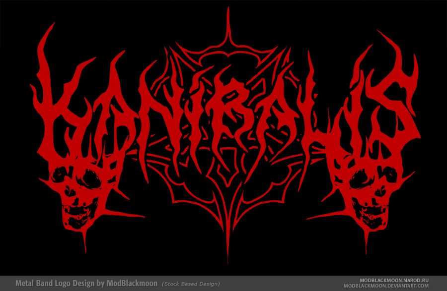Red and Black Band Logo - ModBlackmoon - Thrash Metal, Heavy Metal, Deathcore Band Logo Design