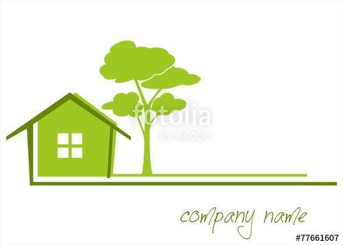 Home Tree Logo - Home, architecture, tree, green business logo design Stock image