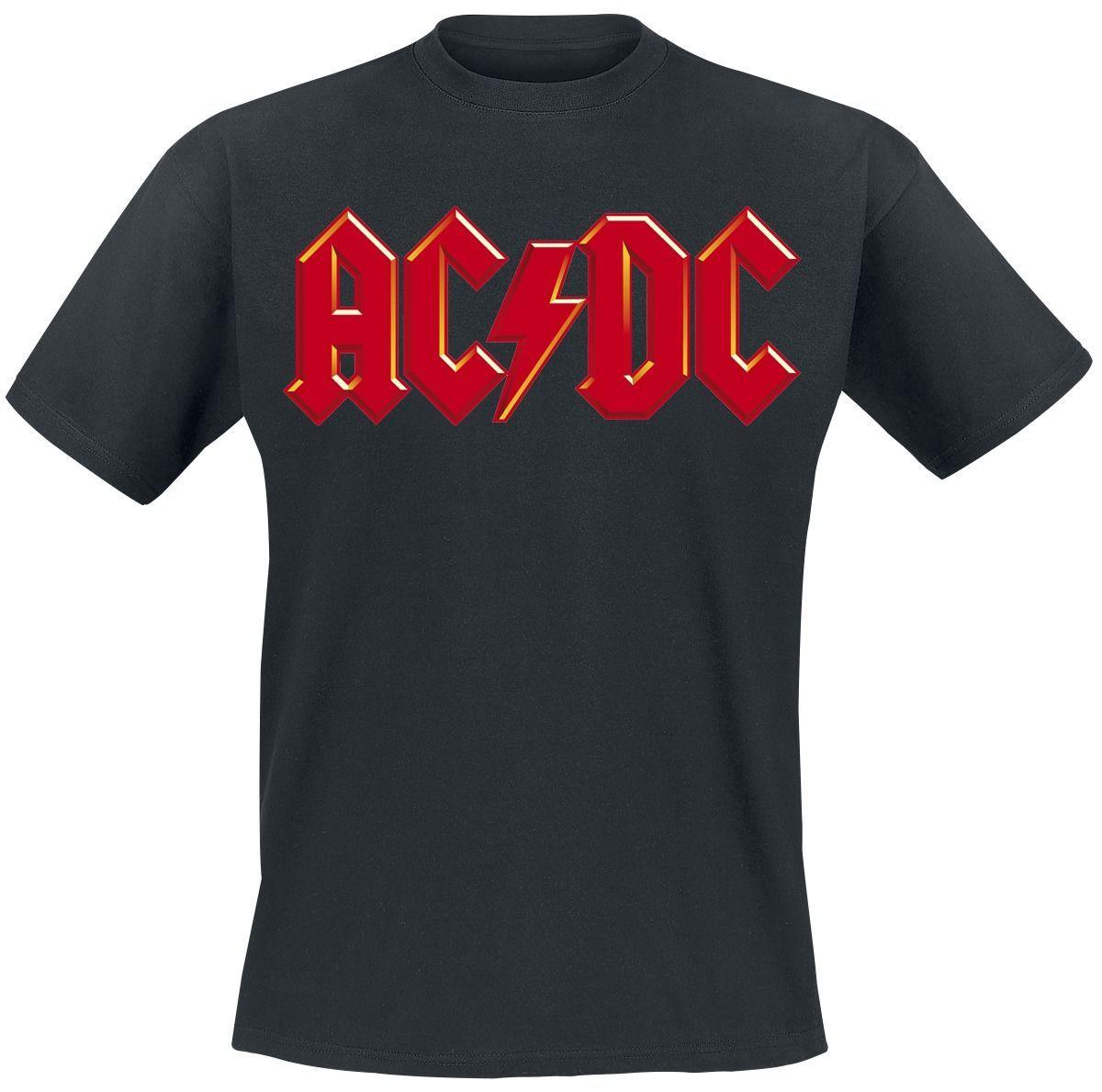 Red and Black Band Logo - Red Logo. AC DC T Shirt